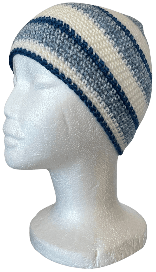 Cappello a righe bianco e blu