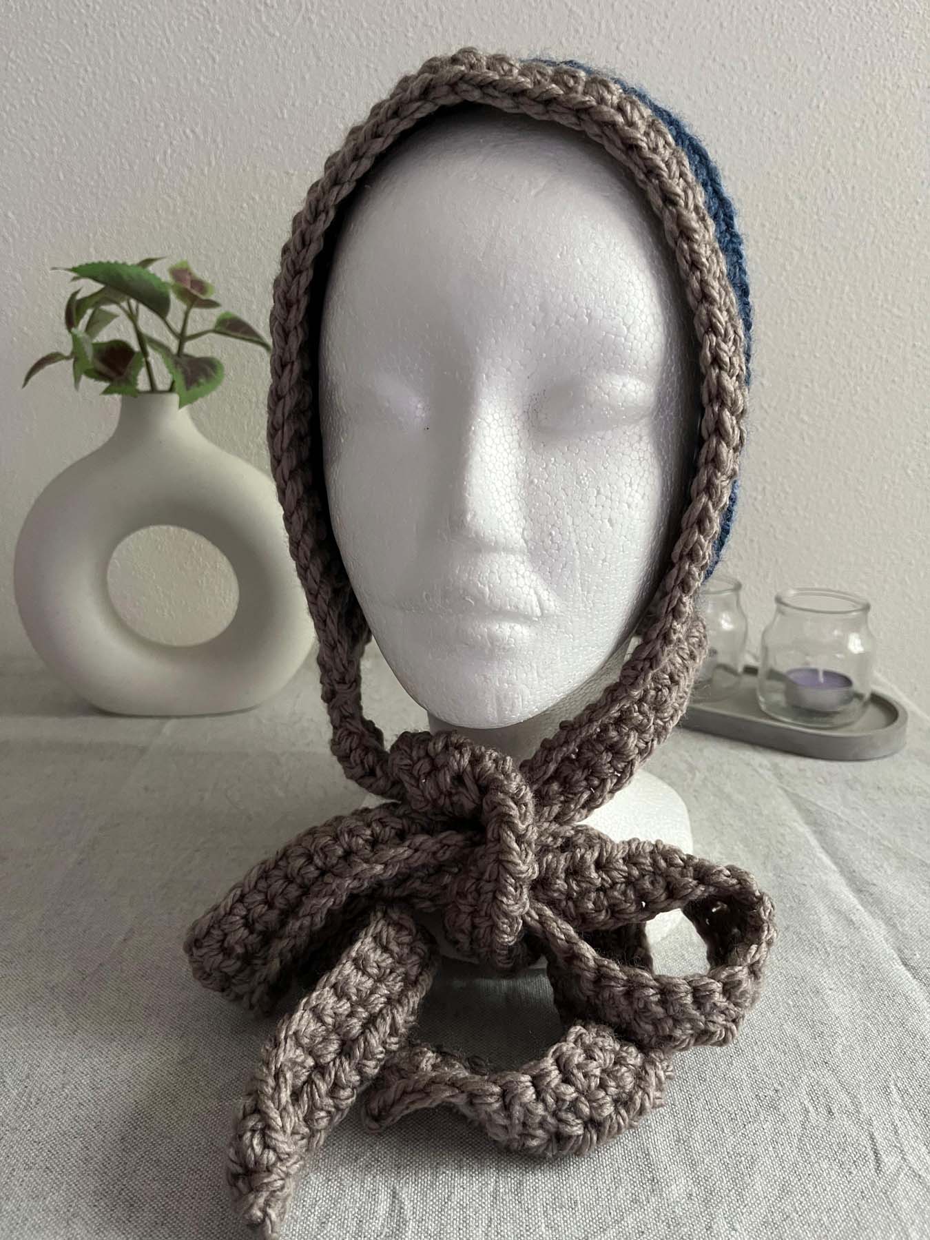 Cuffietta a righe Blu e Beige