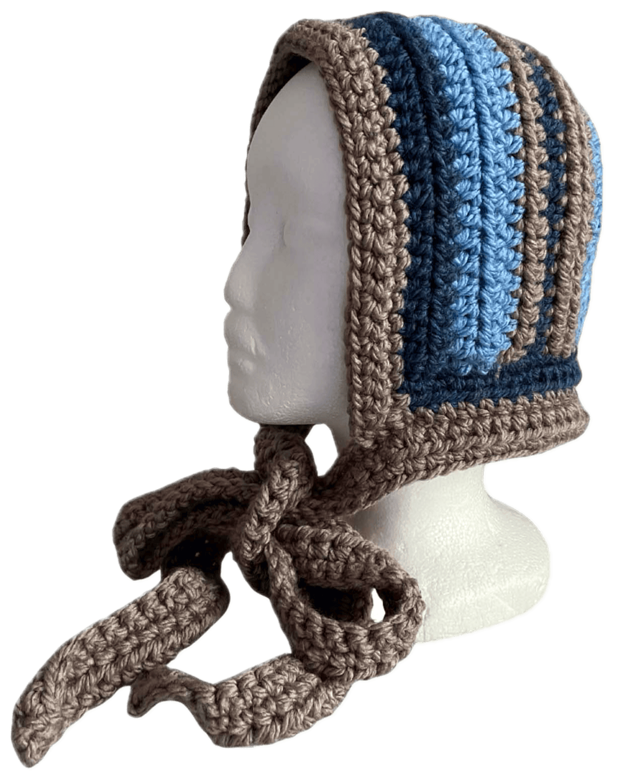 Cuffietta a righe Blu e Beige