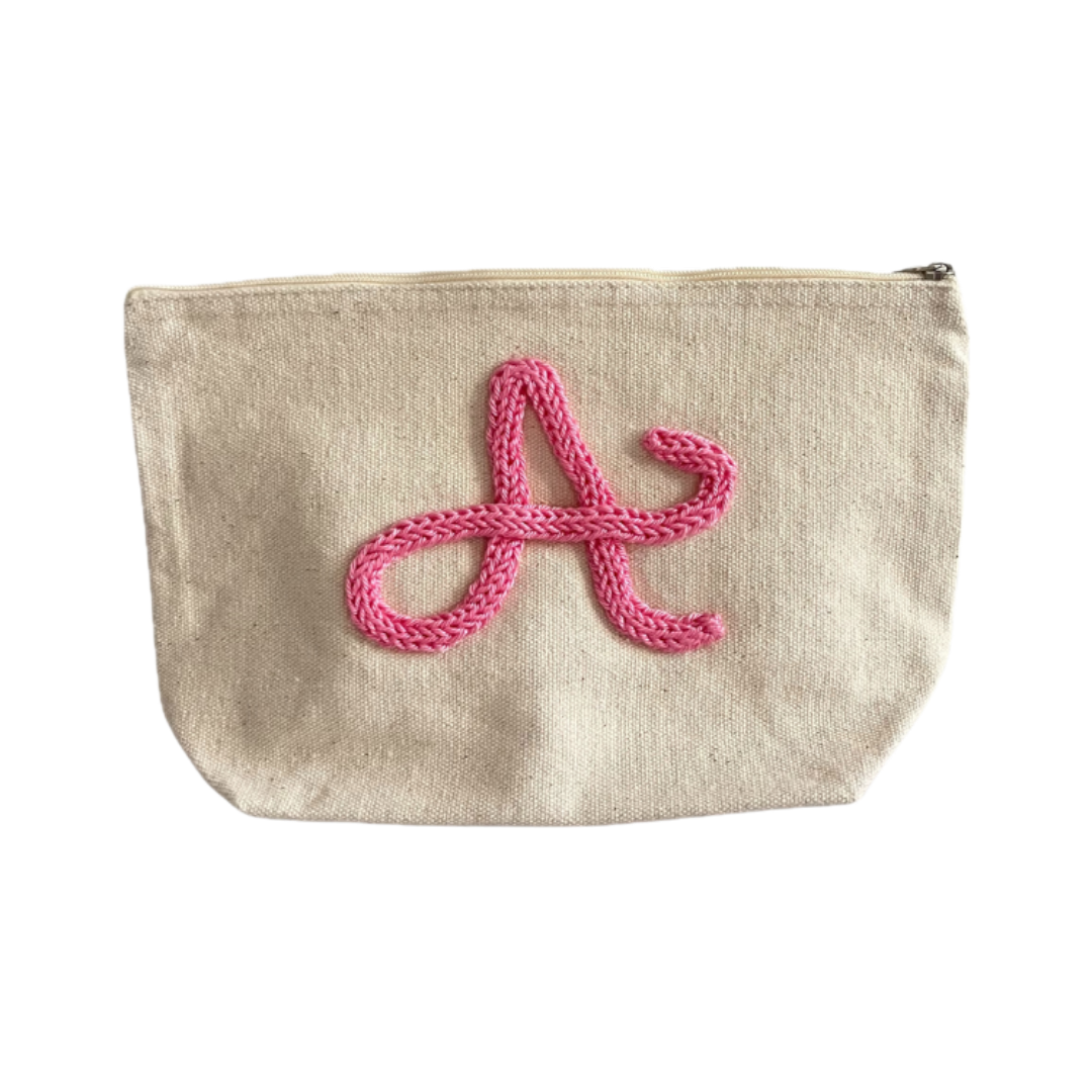 Pochette rosa con lettera A